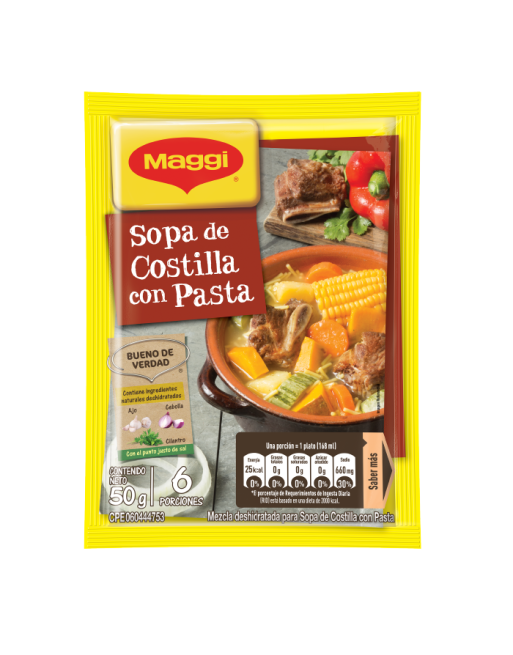 MAGGI SOPA DE COSTILLA CON FIDEOS 50G