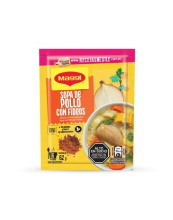 MAGGI SOPA DE POLLO CON FIDEOS CASERA  62G
