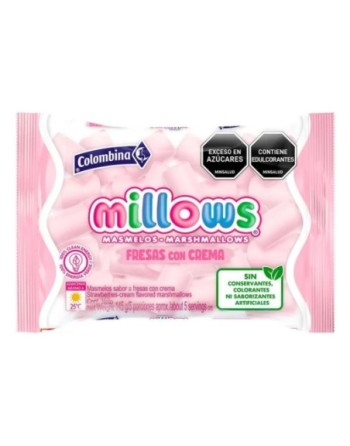 MILLOWS MASMELOS FRESAS CON CREMA 145G
