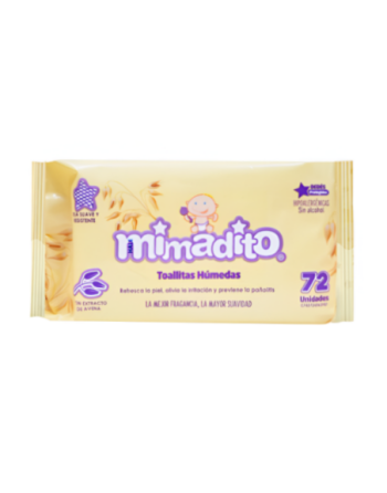MIMADITO TOALLAS CON EXTRACTO DE AVENA X72UND