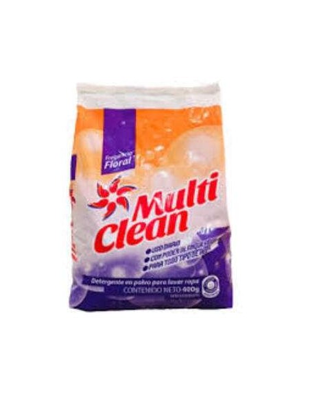 MULTI CLEAN DETERGENTE EN POLVO FLORAL  400G