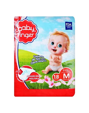 BABY FINGER PAÑALES TALLA M X18 PAÑELES