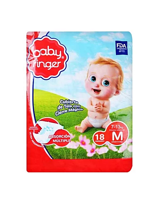 BABY FINGER PAÑALES TALLA M X18 PAÑELES