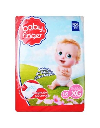 BABY FINGER PAÑALES TALLA XG X 16 PAÑALES
