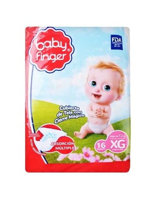 BABY FINGER PAÑALES TALLA XG X 16 PAÑALES
