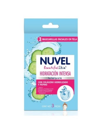 NUVEL MASCARILLA FACIAL TELA HIDRATACION  INTENSA X 3UND
