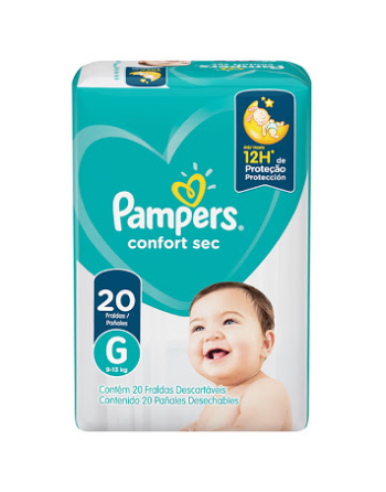 PAMPERS CONFORT SEC TALLA G X 20UND