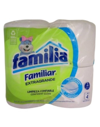 PAPEL HIGIENICO FAMILIAR EXTRAGRANDE 4 ROLLOS