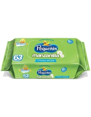 PEQUEÑIN  TOALLITAS HUMEDAS MANZANILLA 63UND
