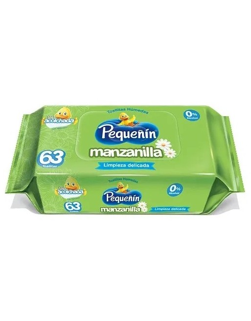 PEQUEÑIN  TOALLITAS HUMEDAS MANZANILLA 63UND