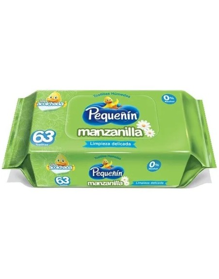 PEQUEÑIN  TOALLITAS HUMEDAS MANZANILLA 63UND