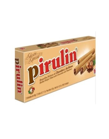 PIRULIN BARQUILLA CON CHOCOLATE Y AVELLANAS 120G