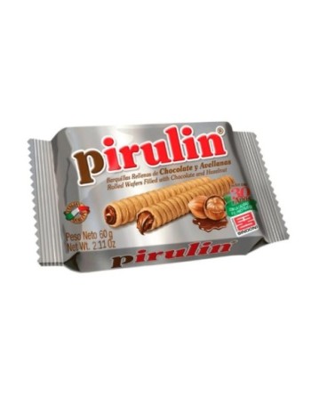 PIRULIN BARQUILLA CON CHOCOLATE Y AVELLANAS 60G