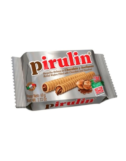 PIRULIN BARQUILLA CON CHOCOLATE Y AVELLANAS 60G