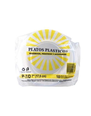 PLATO PLASTICO NUM 7 10UND
