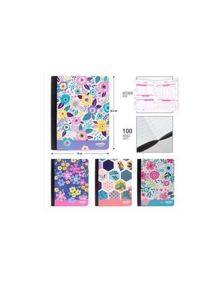 POINTER CUADERNO DE LINEA FLORES  100H