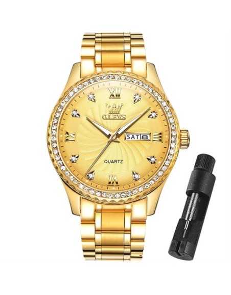 RELOJ DE LUJO DORADO
