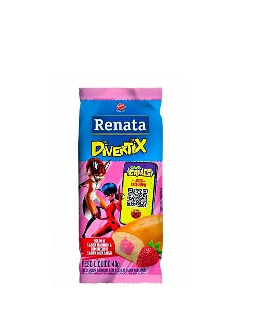 RENATA DIVERTIX PONQUE VAINILLA RELLENO FRESA 40G