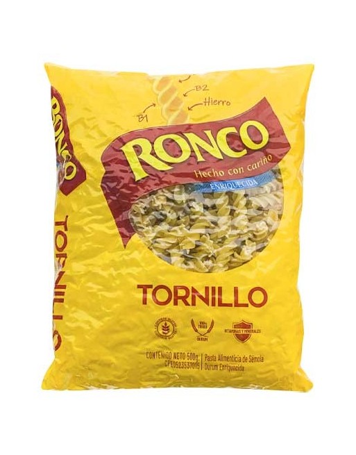 RONCO PASTA TORNILLO ENRIQUECIDA  CON VITAMINAS 500G