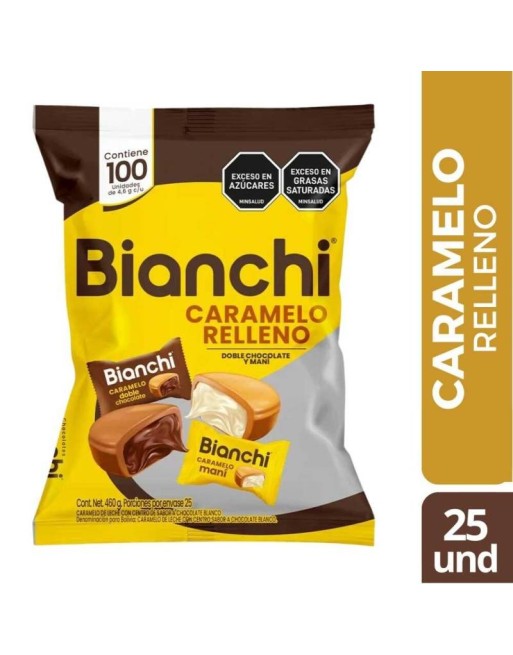 BIANCHI CARAMELO DE MANI RELLENO SABORA CHOCOLATE X 12UND