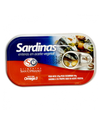 SAN CIPRIANO SARDINAS EN ACEITE VEGETAL 125G