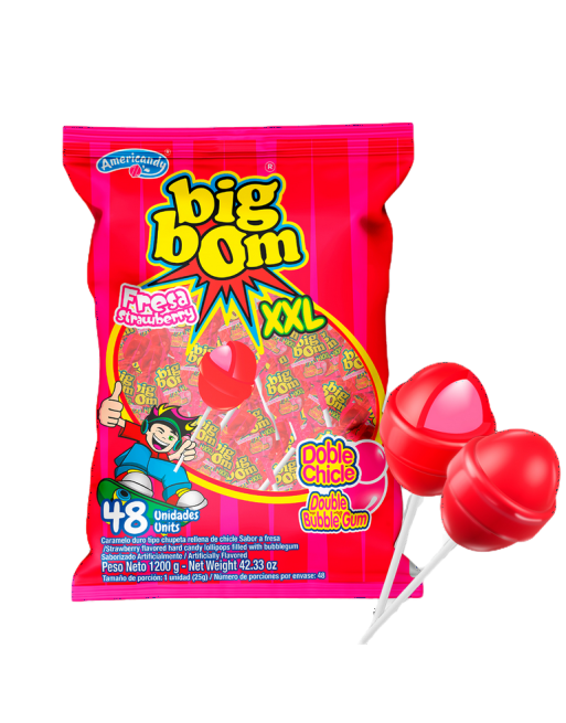 BIG BOM CHUPETA FRESA X48UND
