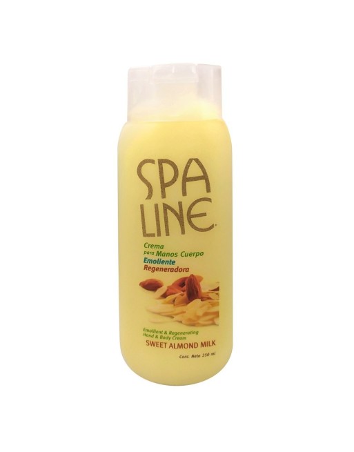 SPA LINE CREMA PARA MANOS Y CUERPO  SWEET ALMOND MILK 250ML