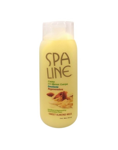 SPA LINE CREMA PARA MANOS Y CUERPO  SWEET ALMOND MILK 250ML