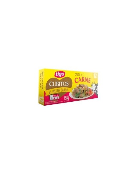 TIGO CUBITOS CALDO CARNE X12 UNIDADES 120G