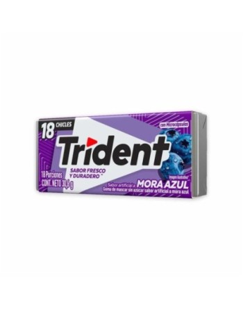 TRIDENT CHICLETS MORA AZUL X 18UND CAJA