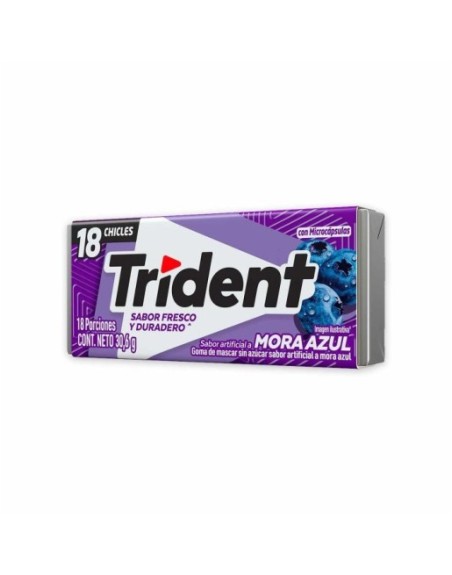TRIDENT CHICLETS MORA AZUL X 18UND CAJA