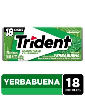 TRIDENT CHICLETS YERBABUENA X 18UND CAJA