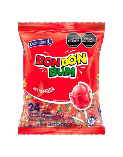 BON BON BUM  CHUPETA FRESA X24UND