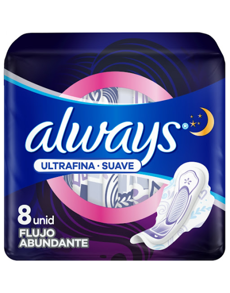 ALWAYS TOALLAS SANITARIAS FLUJO ABUNDAN TE  ULTRAFINA X8UND 43G
